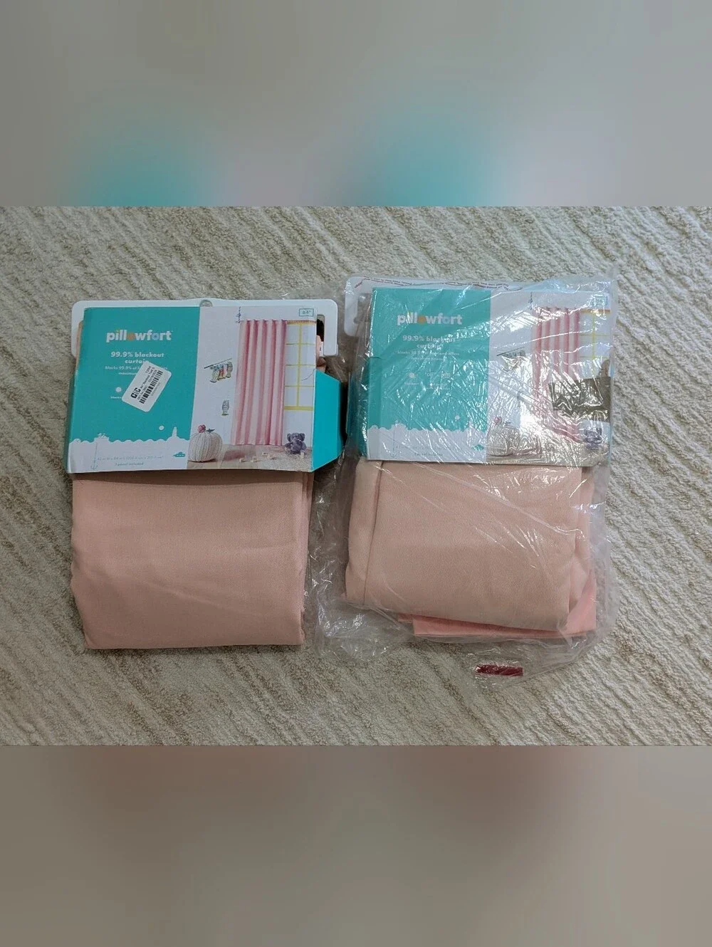 TWO Pillowfort Blackout Curtain Panels - Pink